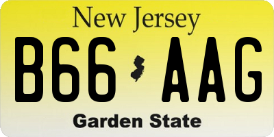 NJ license plate B66AAG