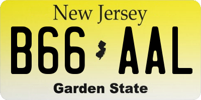 NJ license plate B66AAL