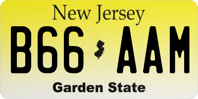 NJ license plate B66AAM