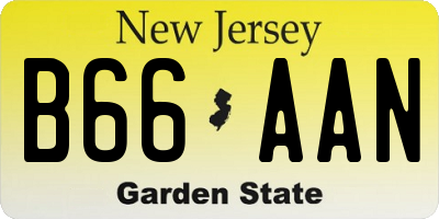 NJ license plate B66AAN