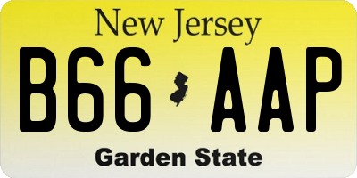 NJ license plate B66AAP