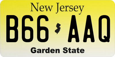 NJ license plate B66AAQ