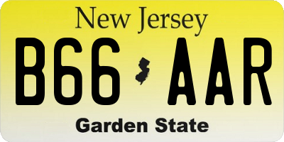 NJ license plate B66AAR