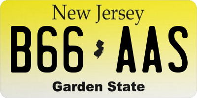 NJ license plate B66AAS