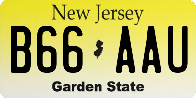 NJ license plate B66AAU