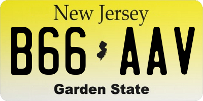 NJ license plate B66AAV