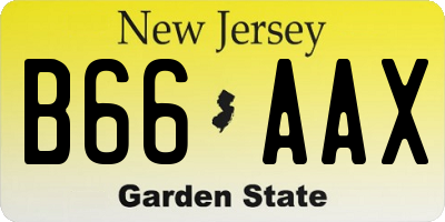 NJ license plate B66AAX