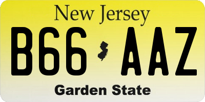 NJ license plate B66AAZ