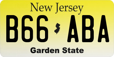 NJ license plate B66ABA