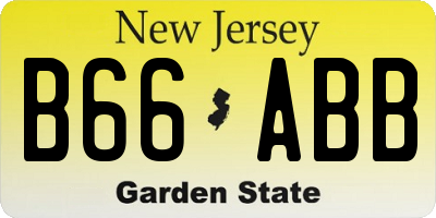 NJ license plate B66ABB
