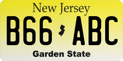 NJ license plate B66ABC
