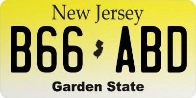 NJ license plate B66ABD
