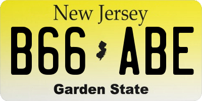 NJ license plate B66ABE