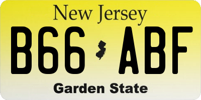 NJ license plate B66ABF