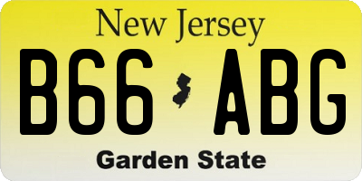 NJ license plate B66ABG