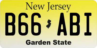 NJ license plate B66ABI
