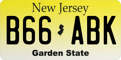NJ license plate B66ABK