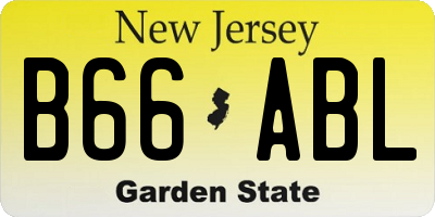 NJ license plate B66ABL