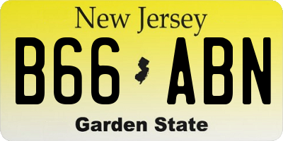 NJ license plate B66ABN