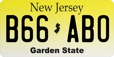 NJ license plate B66ABO