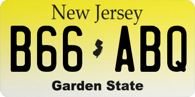 NJ license plate B66ABQ