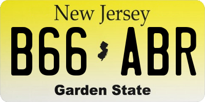 NJ license plate B66ABR