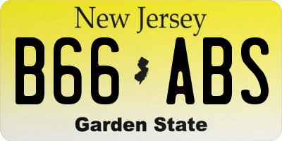 NJ license plate B66ABS