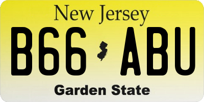 NJ license plate B66ABU