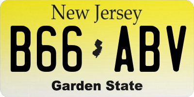 NJ license plate B66ABV