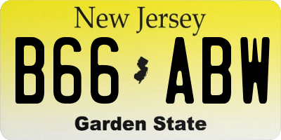 NJ license plate B66ABW