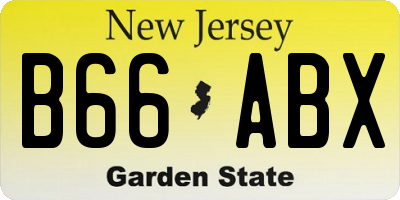 NJ license plate B66ABX
