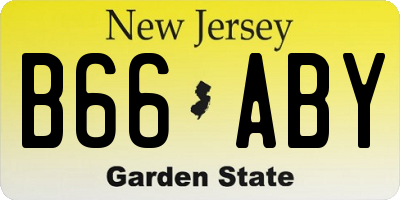 NJ license plate B66ABY