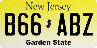 NJ license plate B66ABZ
