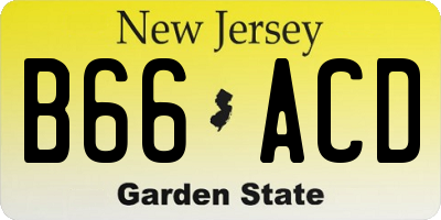 NJ license plate B66ACD