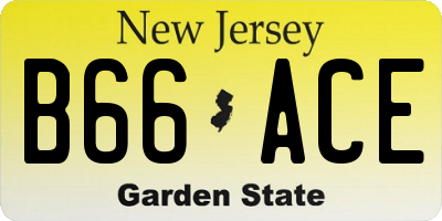 NJ license plate B66ACE