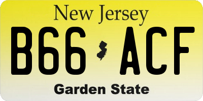 NJ license plate B66ACF