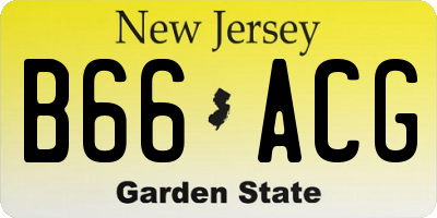 NJ license plate B66ACG