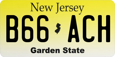 NJ license plate B66ACH