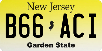 NJ license plate B66ACI