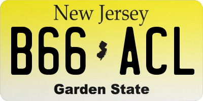 NJ license plate B66ACL