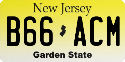 NJ license plate B66ACM