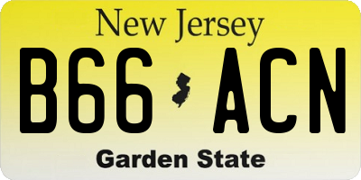 NJ license plate B66ACN