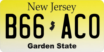 NJ license plate B66ACO