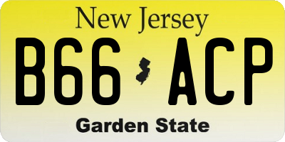 NJ license plate B66ACP