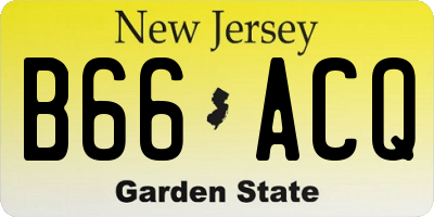 NJ license plate B66ACQ