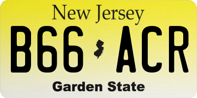 NJ license plate B66ACR