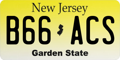 NJ license plate B66ACS