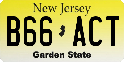 NJ license plate B66ACT