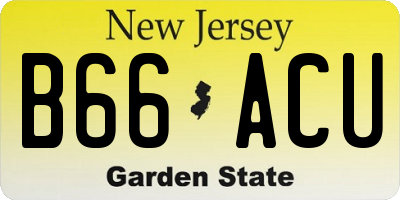 NJ license plate B66ACU