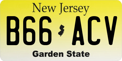 NJ license plate B66ACV